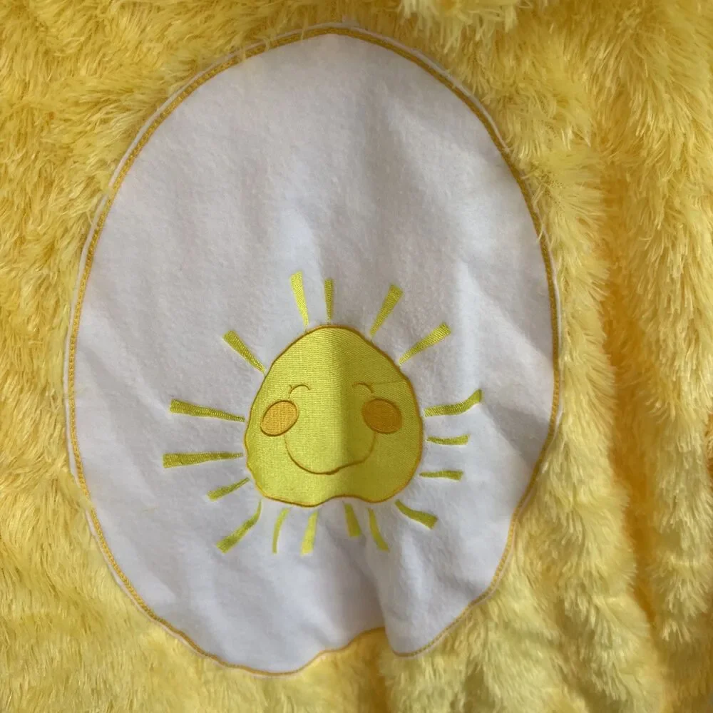 Care Bears Funshine Bear Costume Kids Girls XL Yellow Plush Hooded Halloween